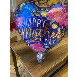 Heart-shaped balloon reading Happy Mother's Day with floral graphics.