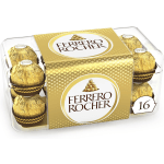 Box of Ferrero Rocher chocolates in gold wrappers