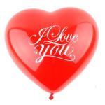 Red heart-shaped balloon with "I Love You" text