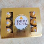 Ferrero Rocher chocolate gift box with gold-wrapped candies