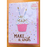 Birthday card with a cupcake and candles