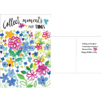 Mother's Day card with colorful hand-drawn flowers and a message inside