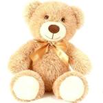 Plush teddy bear with a satin bow