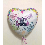 Heart-shaped balloon with "You're so Special!" text and butterfly designs