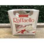 Box of Raffaello almond coconut treats with red flower graphics