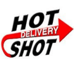 Hot Shot Delivery logo with a red arrow on white background