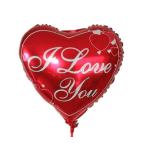 Red heart-shaped balloon with "I Love You" text