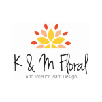 K & M Floral logo with a stylized flower icon and text