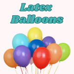 Colorful balloons under the words "Later Balloons"