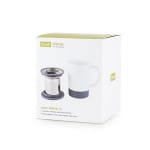 Boxed tea infuser and mug set with green accents