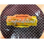 Round black balloon with a gold "Congratulations" label