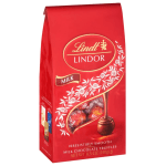 Red Lindt Lindor milk chocolate truffles box