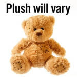 Teddy bear with a "Plush will vary" note above it