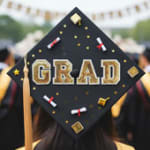 Sequin Patched "GRAD" Letters