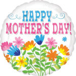 Round balloon with "Happy Mother's Day!" and colorful flowers