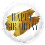 18" Gold Brushed Happy Bithday Mylar