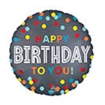18" Polka dot Happy Birthday Mylar