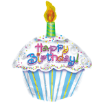 18" Happy Birthday Cupcake Mylar