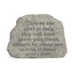 Gray memorial stone with an engraved sympathy message