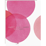 Pink birthday balloons with "Happy Birthday!" text