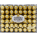 Box of Ferrero Rocher chocolates in gold wrappers