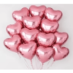 12 Heart Metallic Balloons
