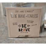 A motivational greeting card in a clear plastic sleeve