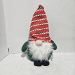 Plush gnome with a red striped hat and white beard
