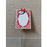 Decorative sympathy card with a red glitter border and butterfly topper