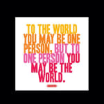 Colorful quote poster with bold text on a white background