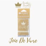 Packaged car freshener with gold branding and a crown logo