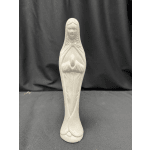 White ceramic religious figurine of a praying woman