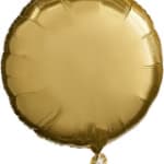 Gold round foil balloon on a white background