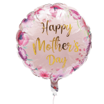 Round pink Mother's Day balloon with floral border