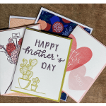 Assorted greeting cards with Mother’s Day messages and floral designs