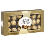 Box of Ferrero Rocher chocolates in gold wrapping