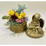 Cherub box with mini roses and wildflowers