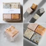 Assorted square bath bombs with dried flower petals