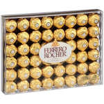 Box of Ferrero Rocher chocolates in gold wrappers