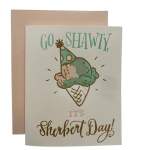 Sherbet Day greeting card with an ice cream cone illustration