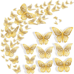 Gold butterfly wall decals on a white background