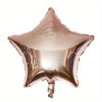 Rose gold star-shaped foil balloon on a white background