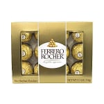Ferrero Rocher chocolates in a gold gift box