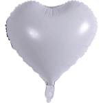 Heart-shaped white balloon on a plain background