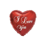 Red heart-shaped balloon with "I Love You" text