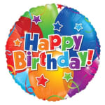 Colorful birthday balloon with "Happy Birthday!" text