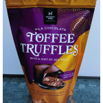 Bag of milk chocolate toffee truffles with sea salt