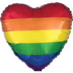 Heart-shaped rainbow striped balloon