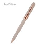 Beige and rose-gold pen with a visible Bruno Visconti logo