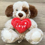 Brown "Love" Dog Plush